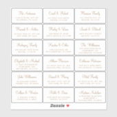 Elegant Gold Script Wedding Guest Address Aufkleber (Blatt)