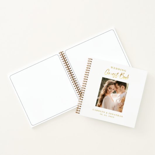 Elegant Gold Script Wedding Guestbook Notizblock (Innenseite)
