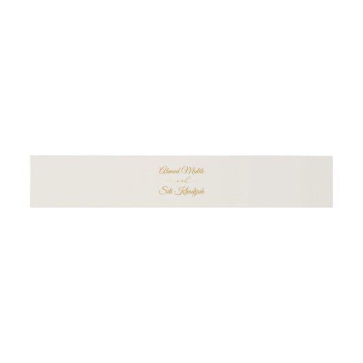 Elegant Gold Script Wedding Invitation Belly Band (Flach)