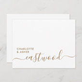 Elegant Gold Script Wedding Monogram Note Card Mitteilungskarte (Vorne/Hinten)