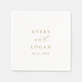 Elegant Gold Script Wedding Napkins Serviette (Vorderseite)