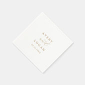 Elegant Gold Script Wedding Napkins Serviette (Ecke)