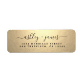 Elegant Gold Script Wedding Return Address (Vorne)