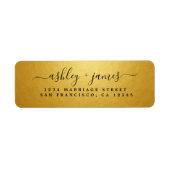 Elegant Gold Script Wedding Return Address (Vorne)