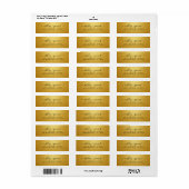 Elegant Gold Script Wedding Return Address (Vorne)