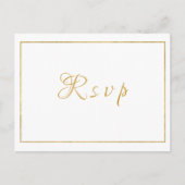 Elegant Gold Script Wedding RSVP Postkarte (Vorderseite)