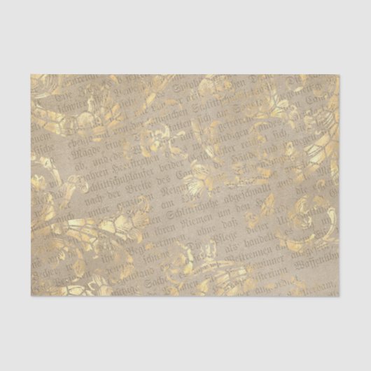 Elegant Gold Scrolls Seidenpapier (Vorderseite)