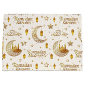Elegant Gold Seamless Ramadan Greeting Arabic Große Geschenktüte (Vorderseite)