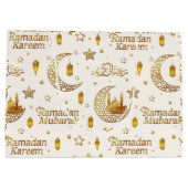 Elegant Gold Seamless Ramadan Greeting Arabic Große Geschenktüte (Rückseite)