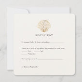 Elegant Gold Seashell Creamy Wedding RSVP (Vorderseite)
