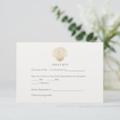 Elegant Gold Seashell Creamy Wedding RSVP (Stehend Vorderseite)