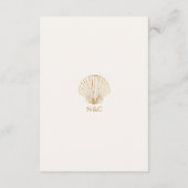 Elegant Gold Seashell information Details Begleitkarte (Rückseite)