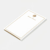Elegant Gold Seashell & Pearls Custom Name Coastal Post-it Klebezettel (angewinkelt)