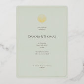Elegant Gold Seashell Sage Wedding invitation Folieneinladung (Vorderseite)