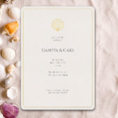 Elegant Gold Seashell Wedding invitation Folieneinladung