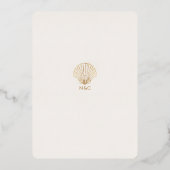 Elegant Gold Seashell Wedding invitation Folieneinladung (Rückseite)