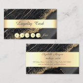 Elegant, Gold Sequins, schwarzer Marmor Treuekarte (Vorne/Hinten)