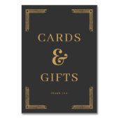 Elegant Gold Serif Gratitude Card Tischnummer (Rückseite)