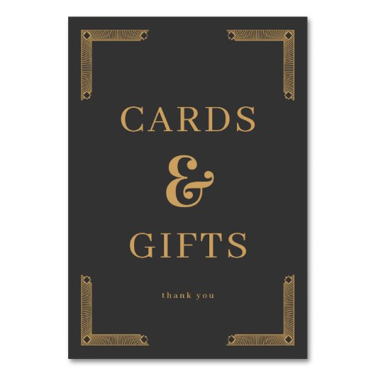 Elegant Gold Serif Gratitude Card Tischnummer (Vorderseite)