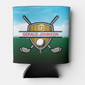 Elegant Gold Shield Golf Monogram Design Can Coole Dosenkühler (Vorderseite)