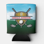 Elegant Gold Shield Golf Monogram Design Can Coole Dosenkühler (Rückseite)