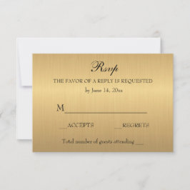 Elegant Gold Shimmer Hochzeitstag RSVP Karte