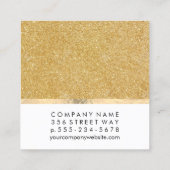 Elegant Gold Shimmer Quadratische Visitenkarte (Rückseite)