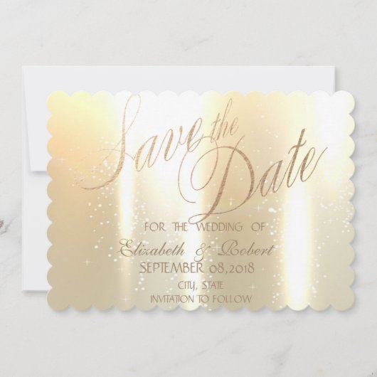 Elegant Gold Shiny Save the Date (Vorderseite)