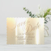 Elegant Gold Shiny Save the Date (Stehend Vorderseite)