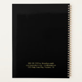 Elegant Gold Signature Monogram on Black Planer (Rückseite)