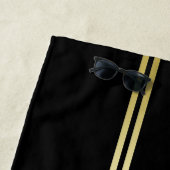 Elegant Gold Signature Monogram on Black Strandtuch (Beispiel)