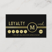 Elegant Gold Signature Monogram on Black Treuekarte (Vorderseite)