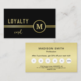 Elegant Gold Signature Monogram on Black Treuekarte