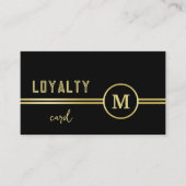 Elegant Gold Signature Monogram on Black Treuekarte (Vorderseite)