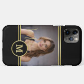Elegant Gold Signature Monogram with Photo Case-Mate iPhone Hülle (Rückseite (Horizontal))