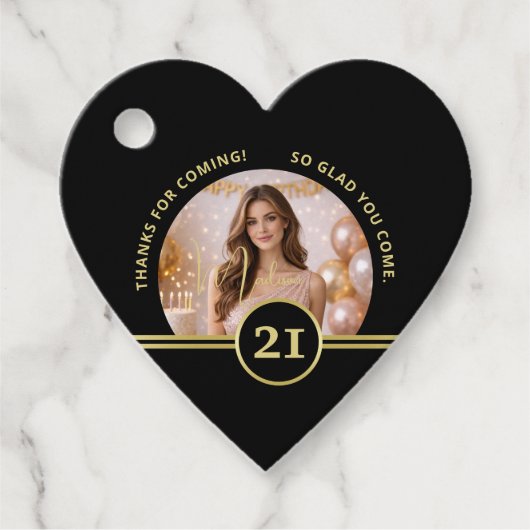 Elegant Gold Signature Monogram with Photo Geschenkanhänger (Vorderseite)