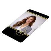 Elegant Gold Signature Monogram with Photo Magnet (Linke Seite)