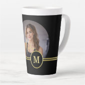Elegant Gold Signature Monogram with Photo Milchtasse (Rechte Ecke)