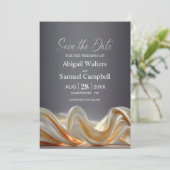 Elegant Gold Silk Wedding Save the Date Einladung (Stehend Vorderseite)