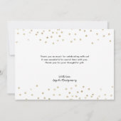 Elegant Gold Silver Confetti Dankeskarte (Rückseite)