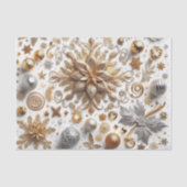 Elegant Gold Silver Flourish Christmas Craft Seidenpapier (Vorderseite)