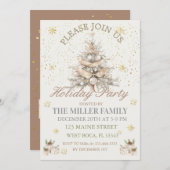 Elegant  Gold&Silver Holiday Party  Einladung (Vorne/Hinten)