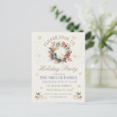 Elegant  Gold&Silver Holiday Party  Feiertagspostkarte (Stehend Vorderseite)