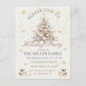 Elegant Gold&Silver Holiday Party Postkarte (Vorderseite)
