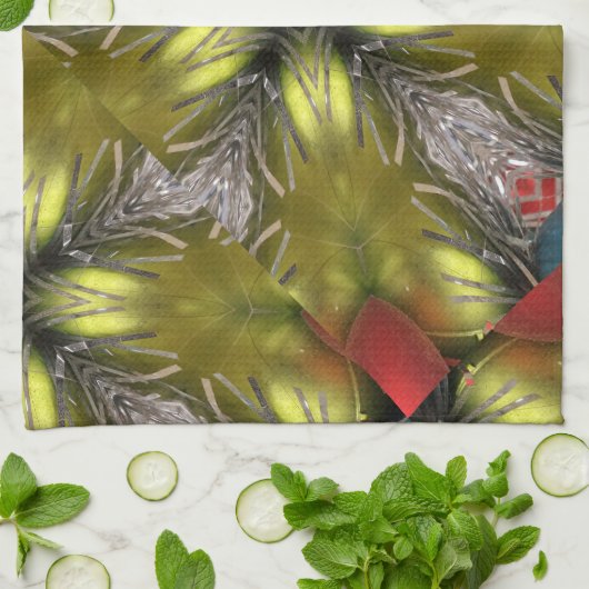 Elegant Gold Silver Kaleidoscope Weihnachtsstern Handtuch (Gefaltet)