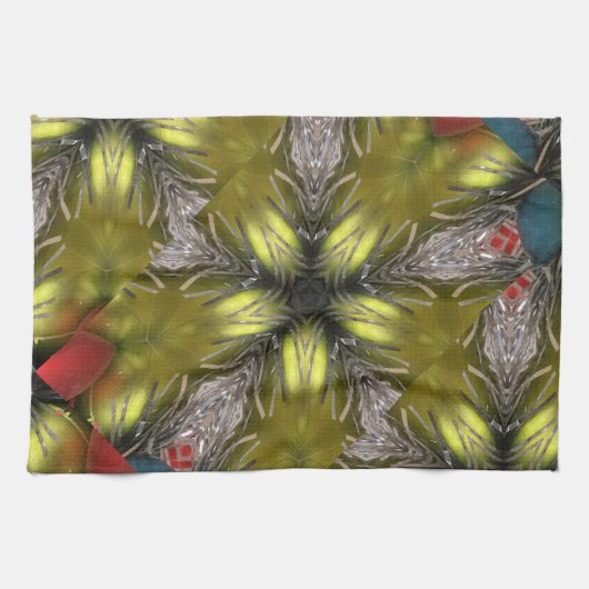 Elegant Gold Silver Kaleidoscope Weihnachtsstern Handtuch (Horizontal)