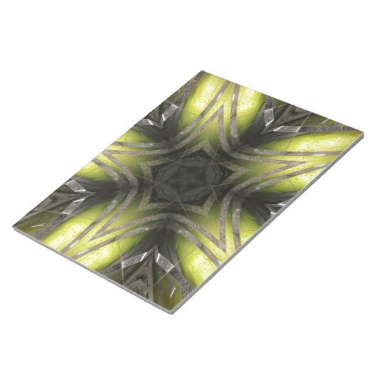 Elegant Gold Silver Kaleidoscope Weihnachtsstern Notizblock (angewinkelt)