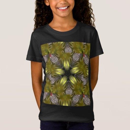Elegant Gold Silver Kaleidoscope Weihnachtsstern T-Shirt (Vorderseite)