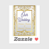 Elegant Gold & Silver Wedding Invitation Aufkleber (Blatt)