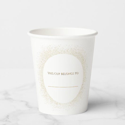 Elegant & Gold Silvester Party Paper Cups Pappbecher (Rückseite)